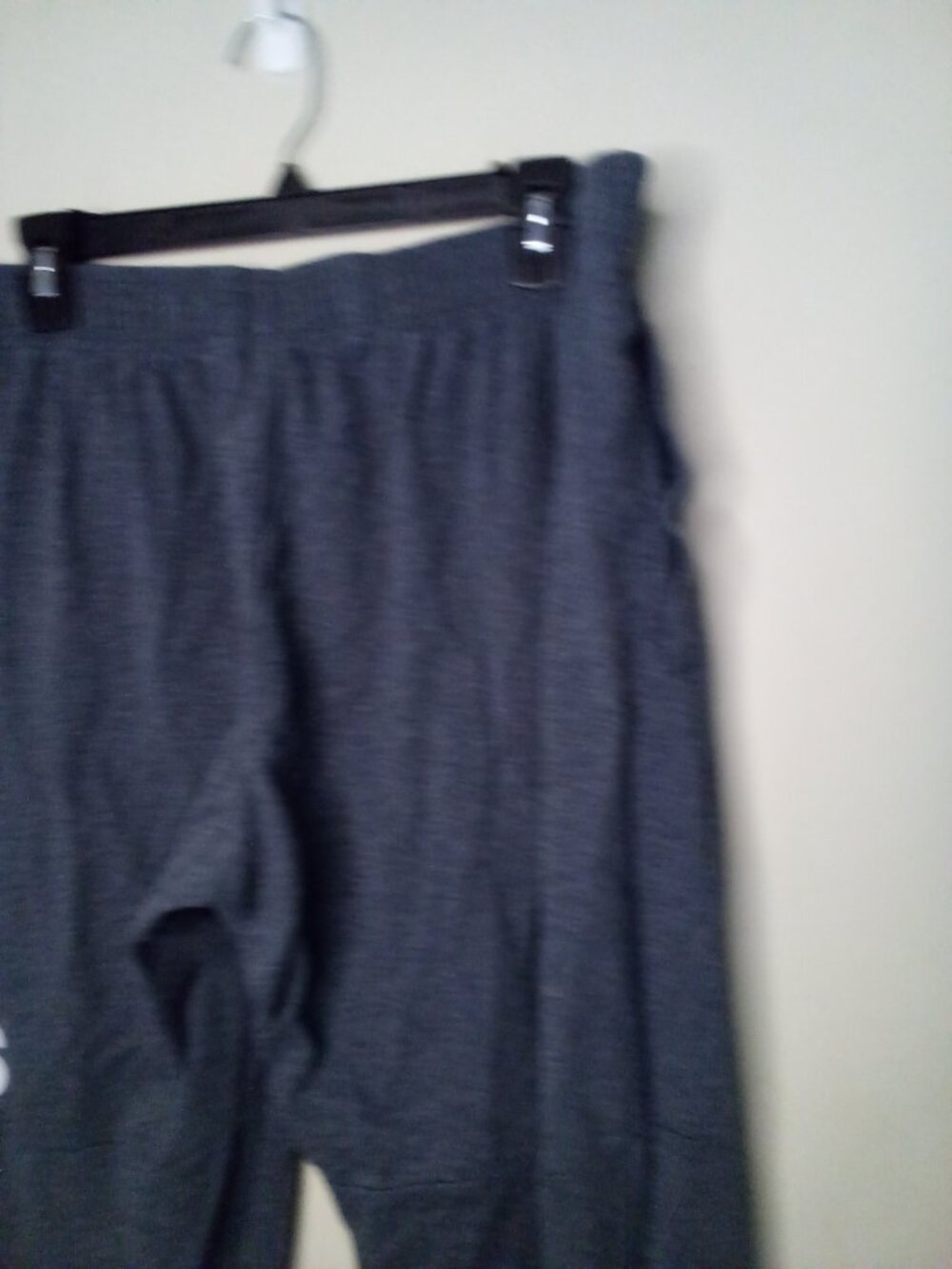 Adidas Jogger Pants Men XL Spellout Logo Elastic Gray - Picture 10 of 14